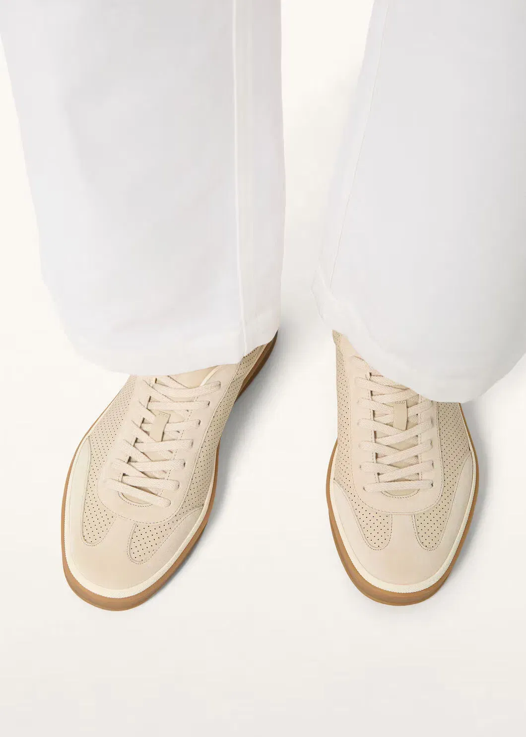 LoroPiana Tennis Walk Sneaker Pearl Powder
