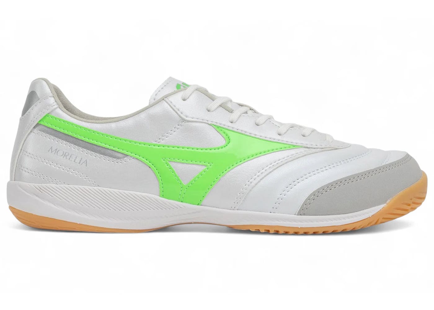 Mizuno Morelia Sala Pro In White Neon Green Galaxy Silver