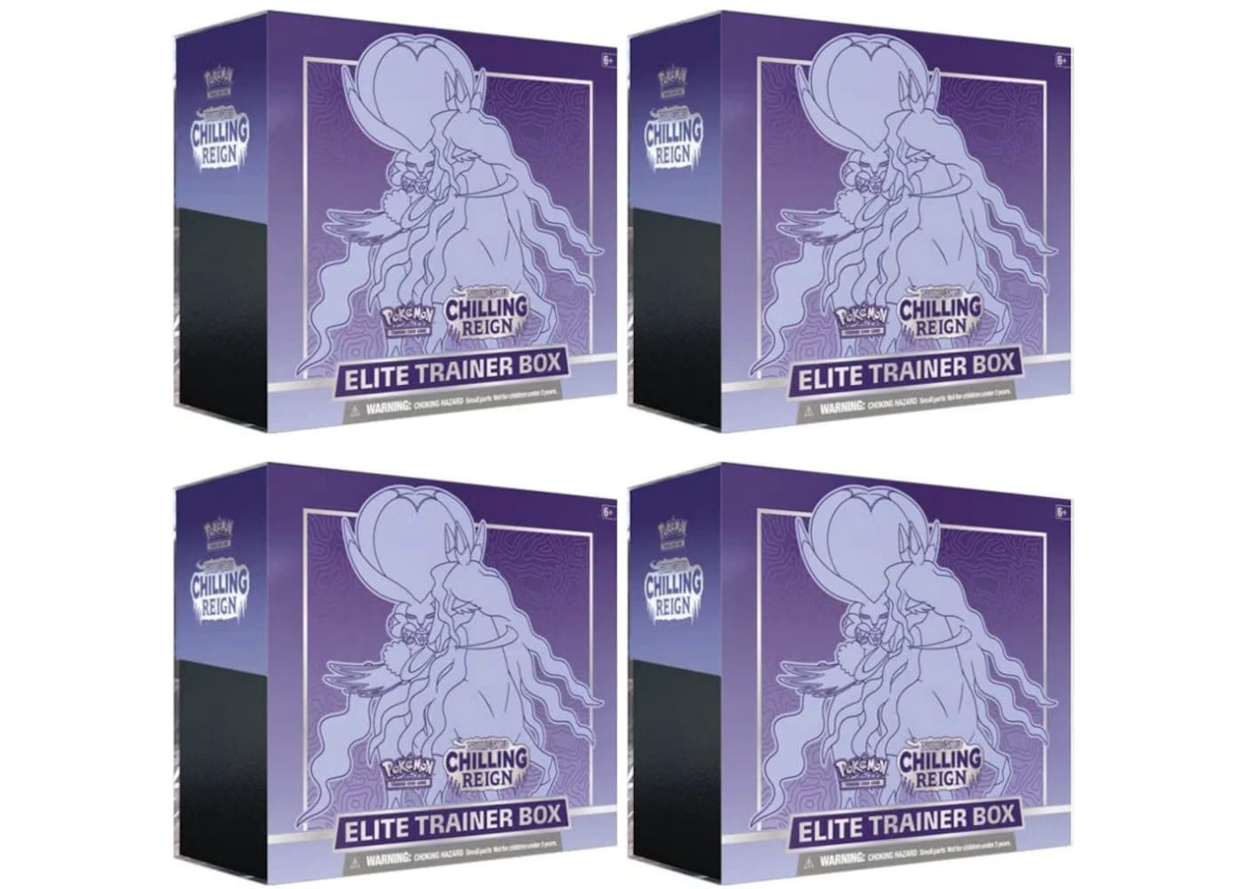 Pokemon Tcg Sword & Shield Chilling Reign Elite Trainer Box Shadow Rider Calyrex 4X Lot
