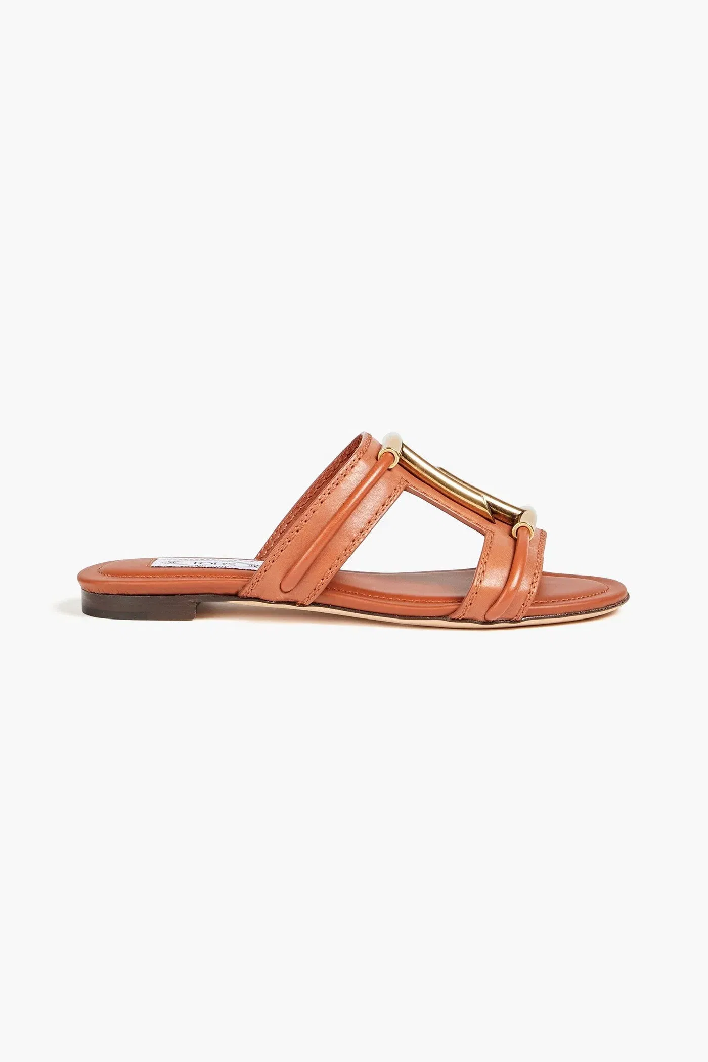 Tod's Double T Leather Sandals Tan Women's