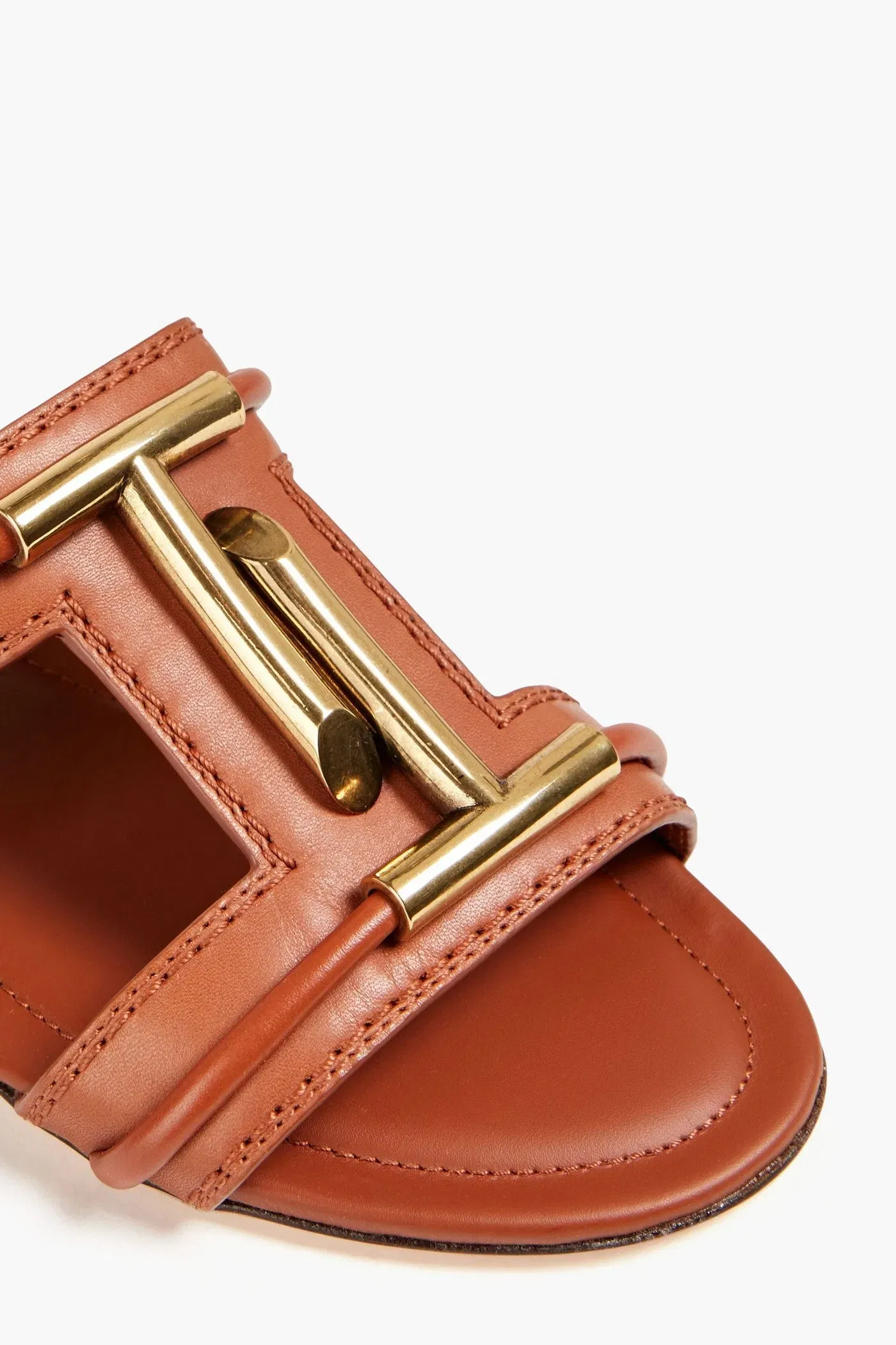 Tod's Double T Leather Sandals Tan Women's