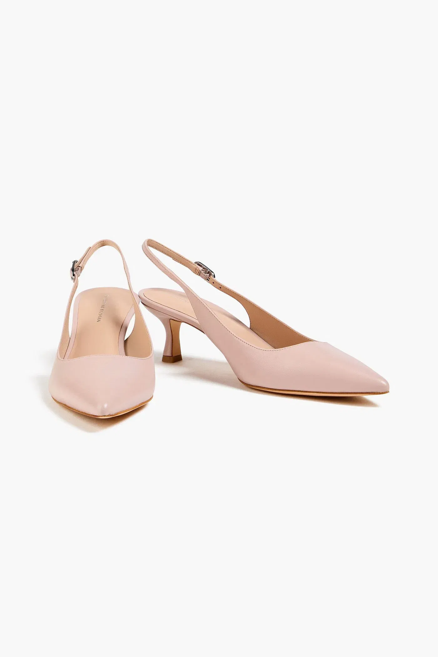 Stuart Weitzman Isla 50 Leather Slingback Pumps Pastel Pink Women's