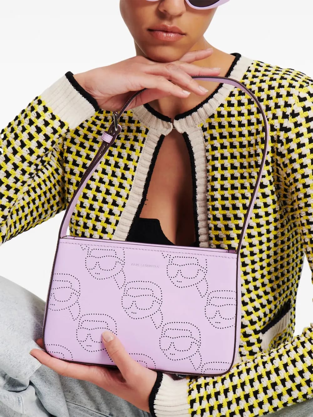 Ikon perforated leather shoulder bag