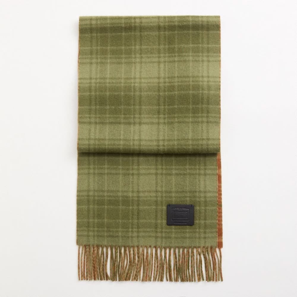 Restored Double Plaid Print Muffler