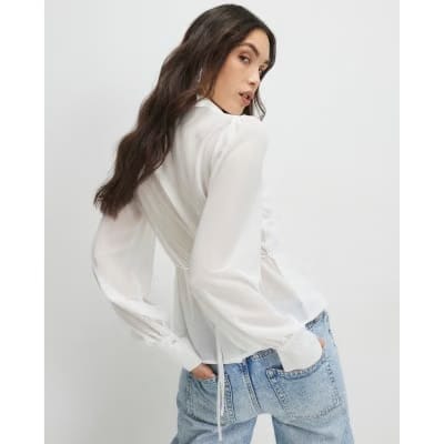 White Corset Detail Blouse