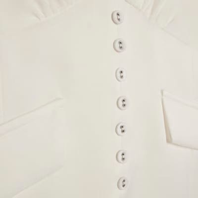 White Corset Detail Blouse