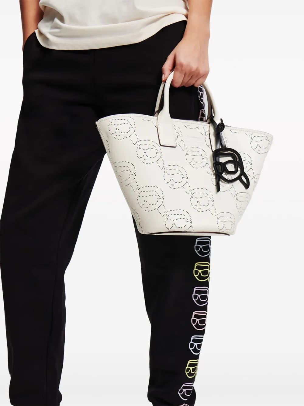 Ikon perforated leather tote bag