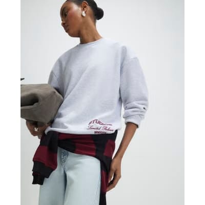 Grey Studio Graphic Oversized Sweatshirt
