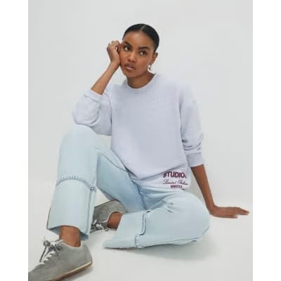 Grey Studio Graphic Oversized Sweatshirt