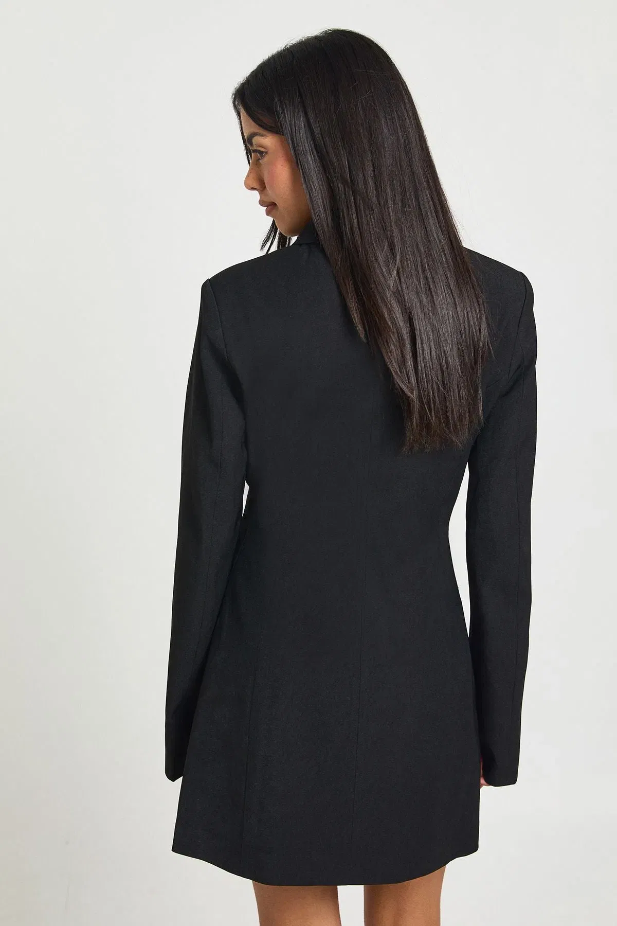 Tailored Button Through Shirt Blazer Dress