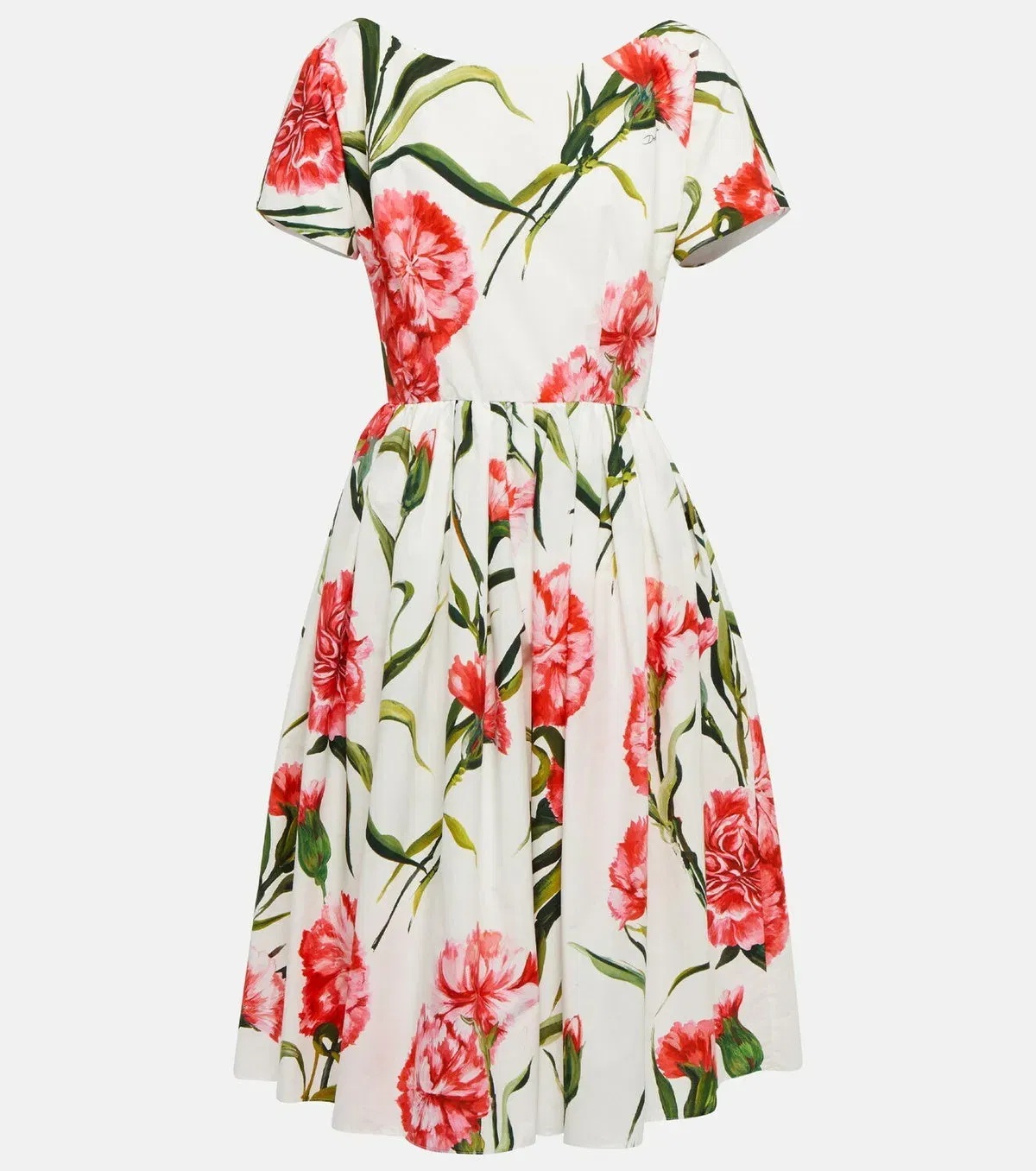 Dolce&Gabbana - Floral A-line cotton midi dress