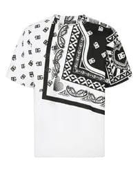 Dolce & Gabbana Black and White Printed Crew-Neck T-Shirt