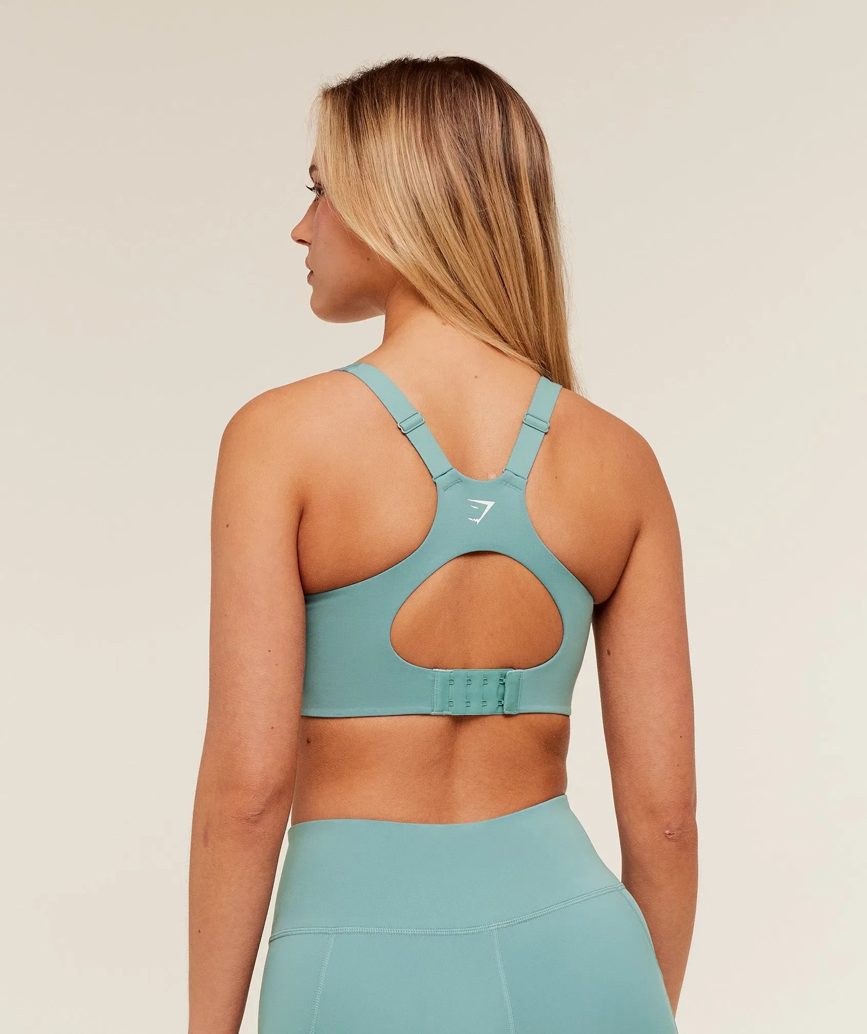 Gymshark High Support V-Neck Sports Bra - GS Storm Blue