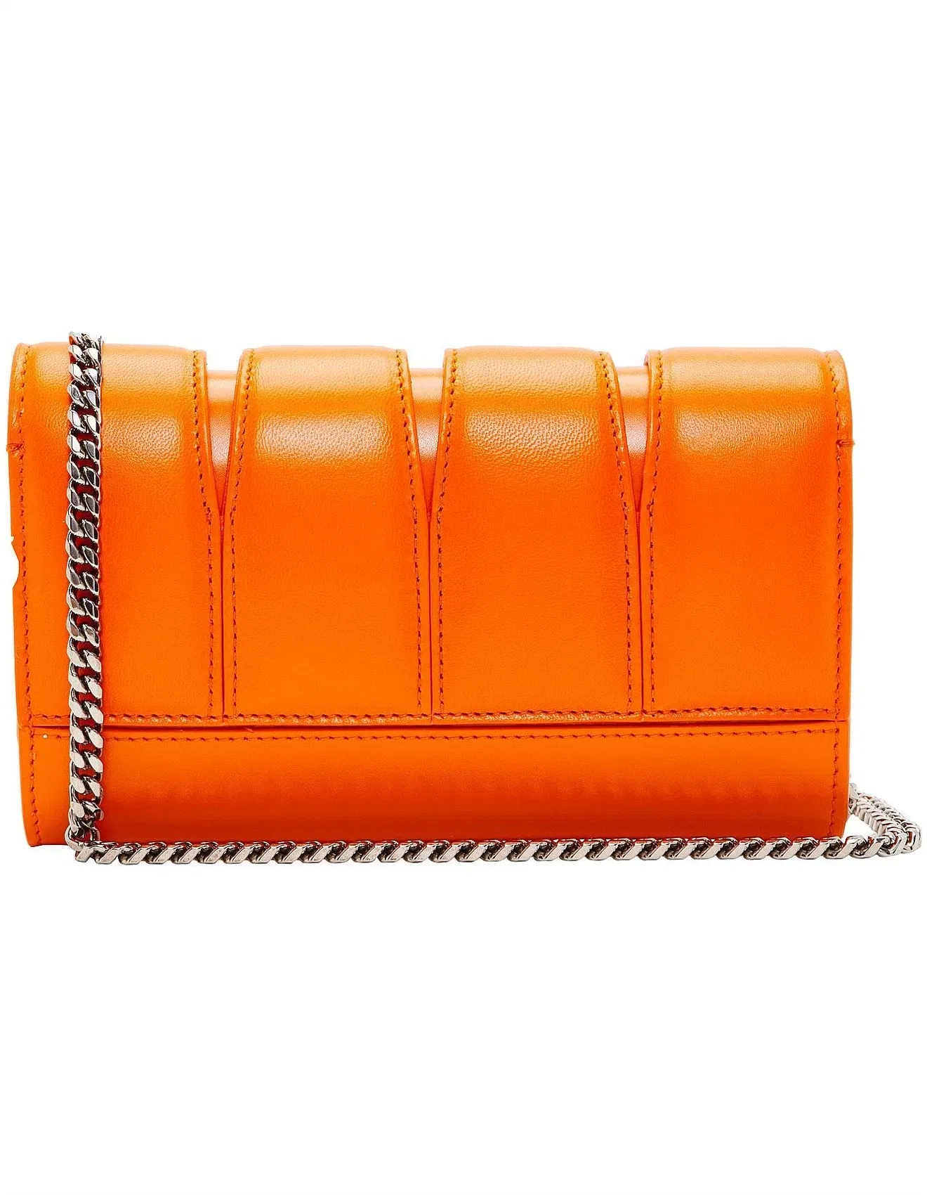 Luxe Orange Chain Shoulder Bag with Metal Skull Lock