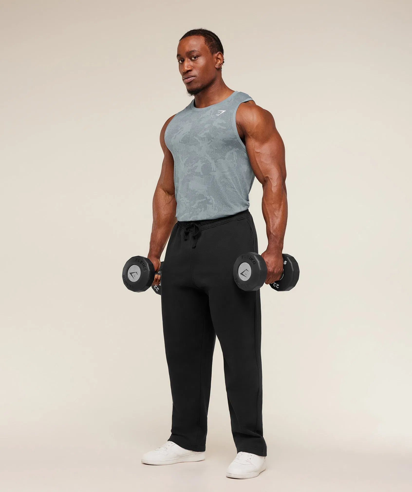 Gymshark Geo Seamless Tank -  Storm Blue /  Stealth Blue