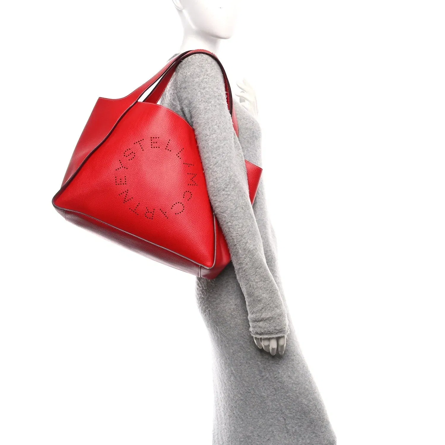 Grainy Alter Mat Perforated Tote Red