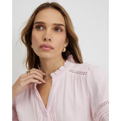 Pink Textured Tie Waist Playsuit