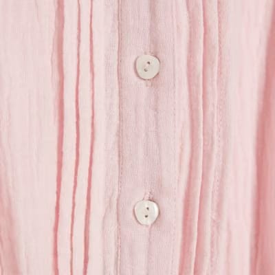 Pink Textured Tie Waist Playsuit