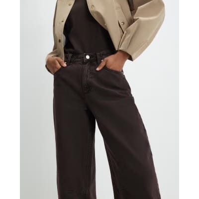 Brown High Waisted Baggy Jeans
