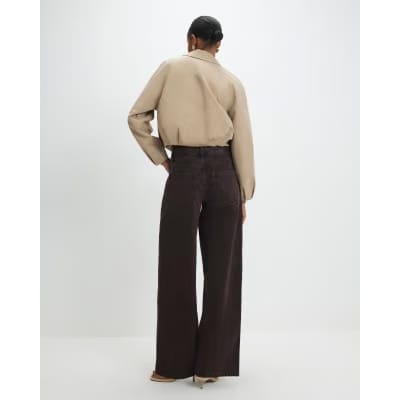 Brown High Waisted Baggy Jeans