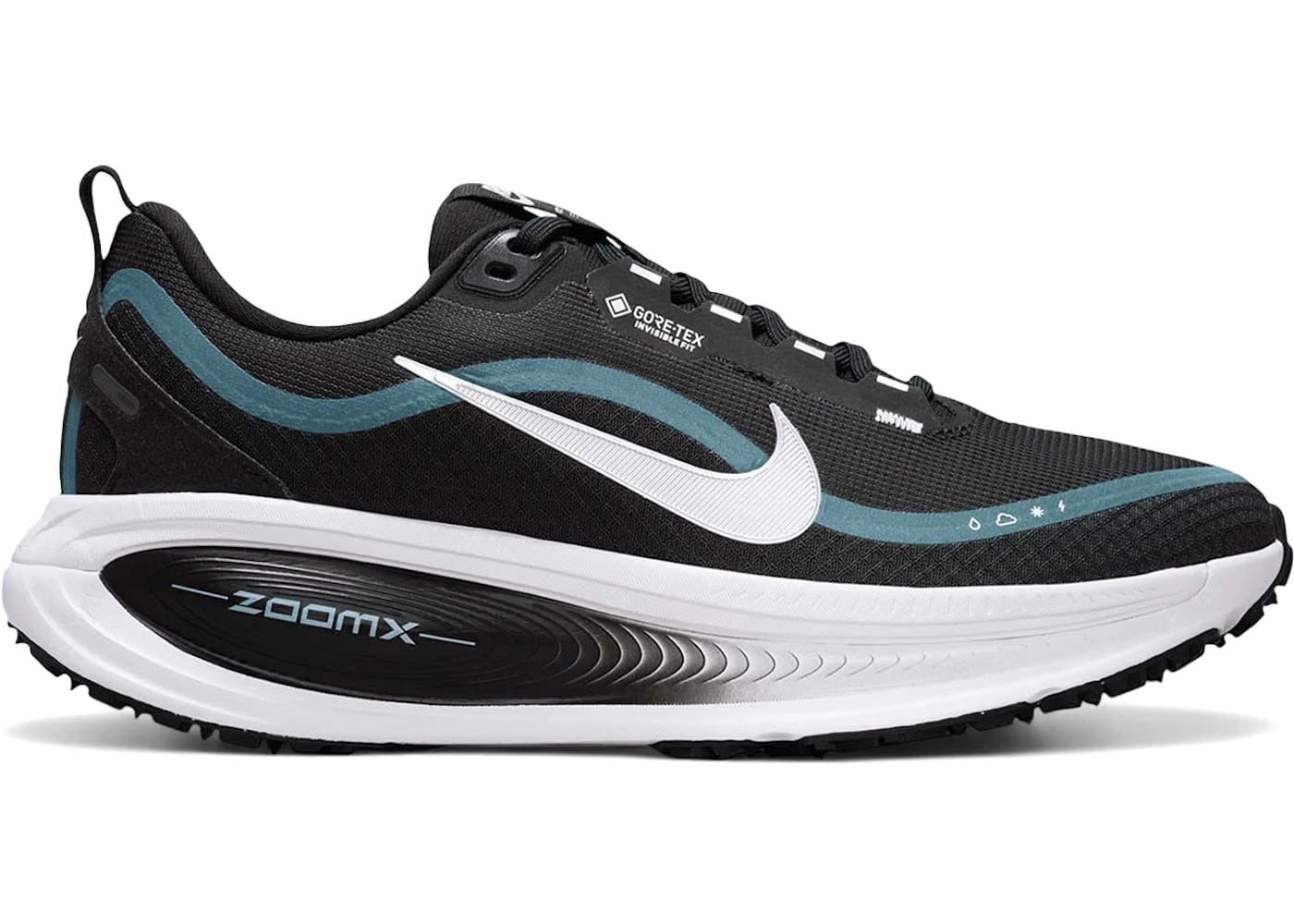 Nike Vomero 18 Gore-Tex Black White Metallic Silver Womens