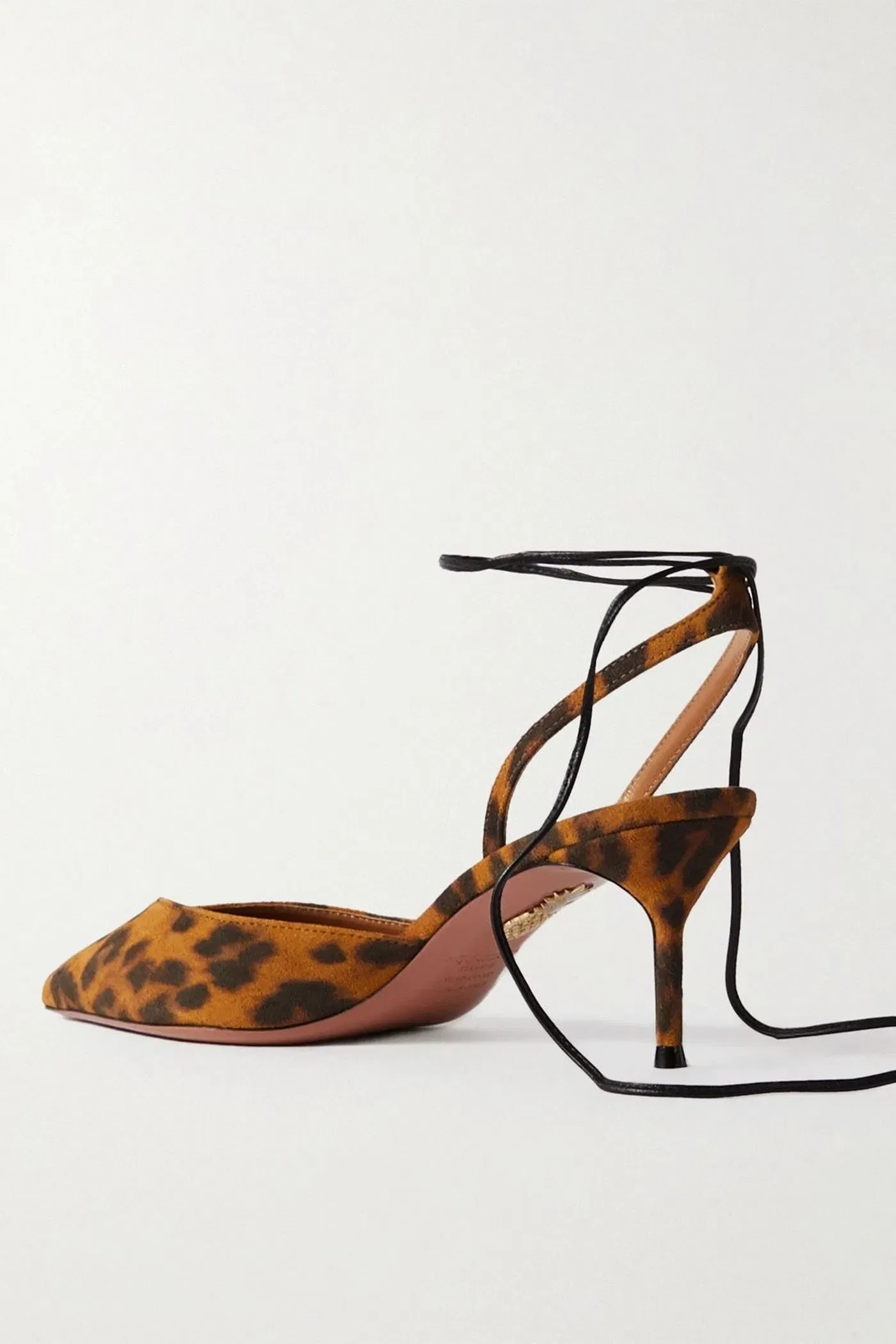 Aquazzura Beyond Leather-Trimmed Leopard-Print Suede Pumps Animal Print Women's