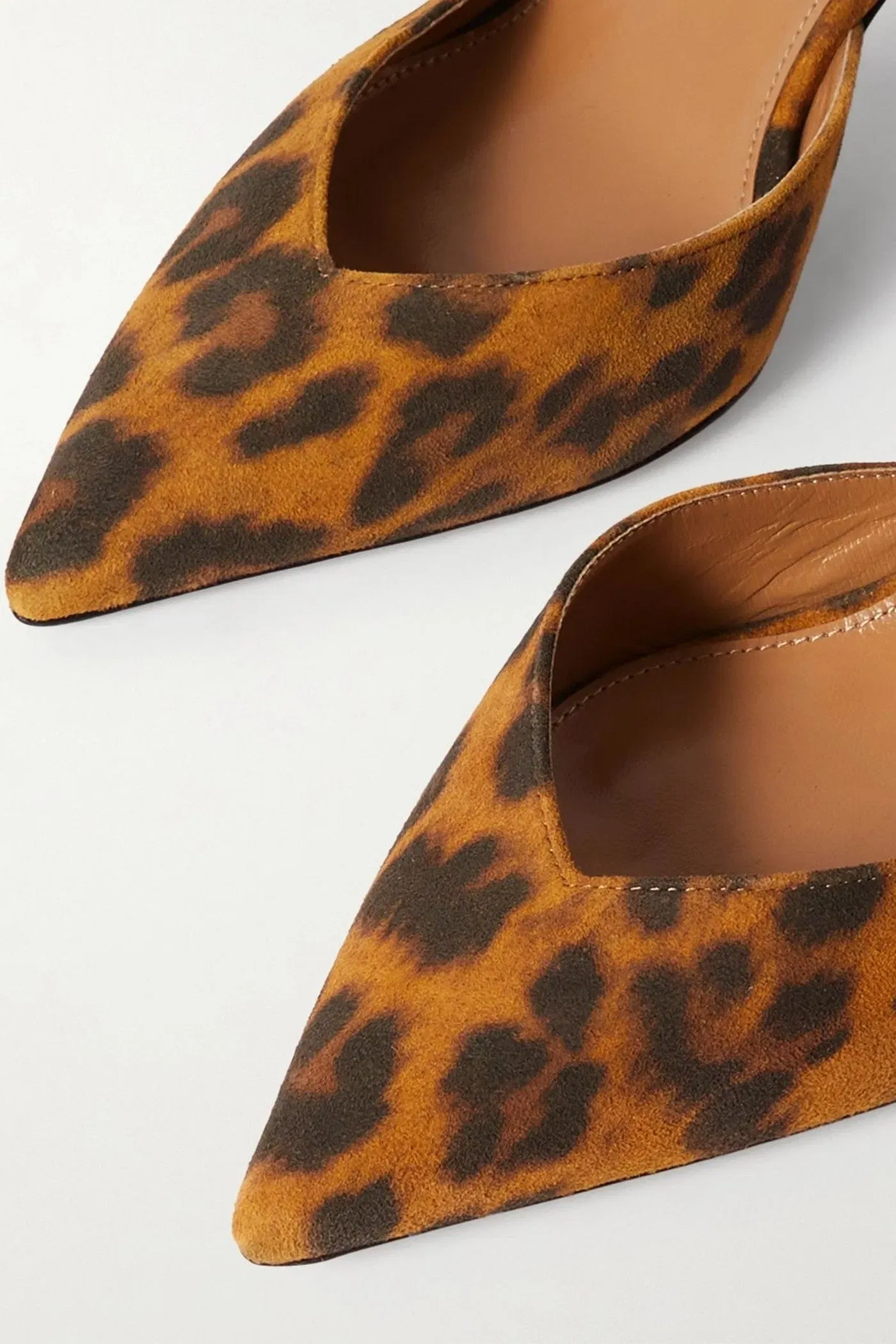 Aquazzura Beyond Leather-Trimmed Leopard-Print Suede Pumps Animal Print Women's