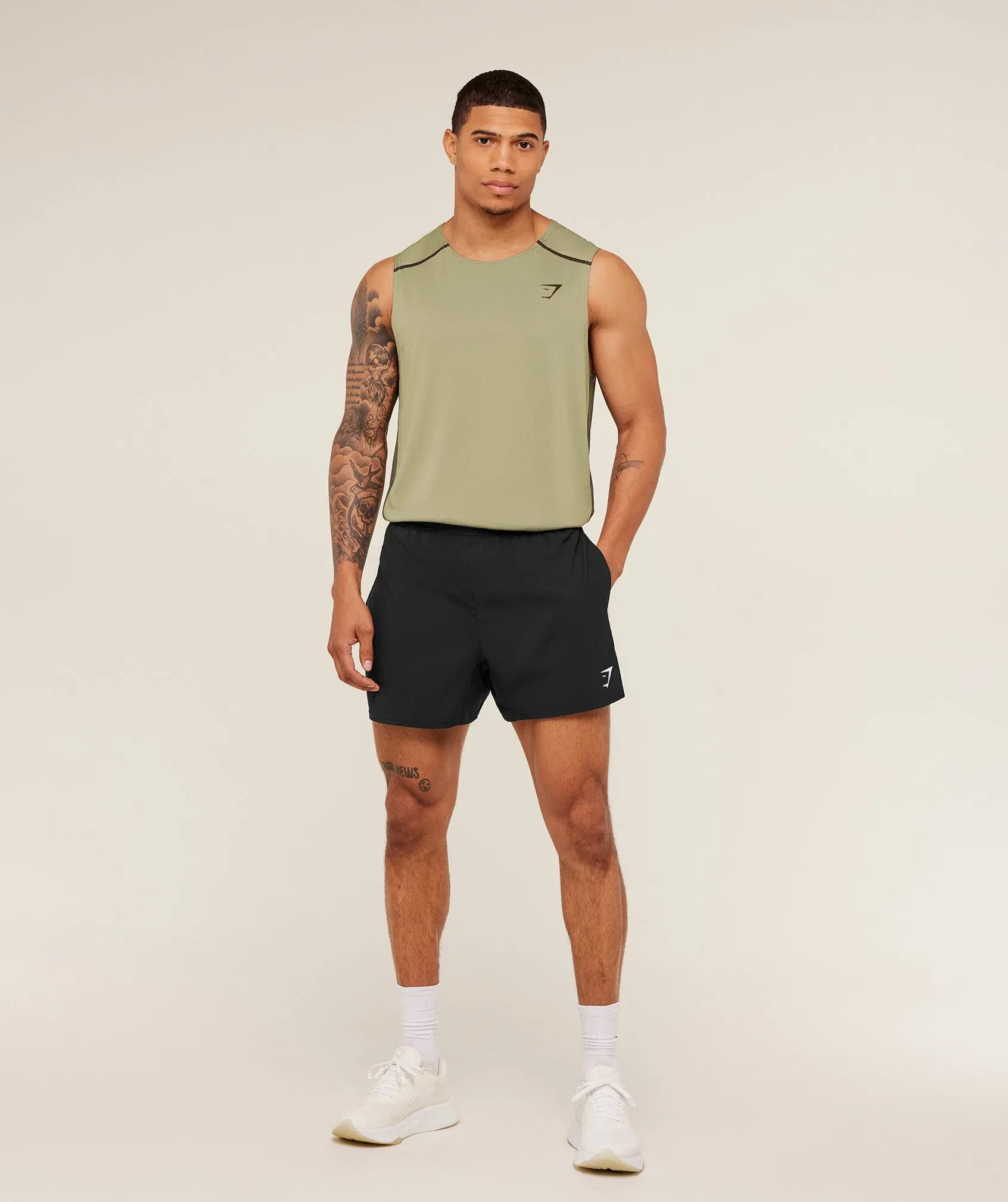Gymshark Arrival Contrast Tank - Grounded Green / Strength Green