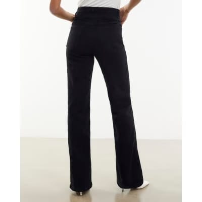 Black High Waisted Relaxed Flare Jeans