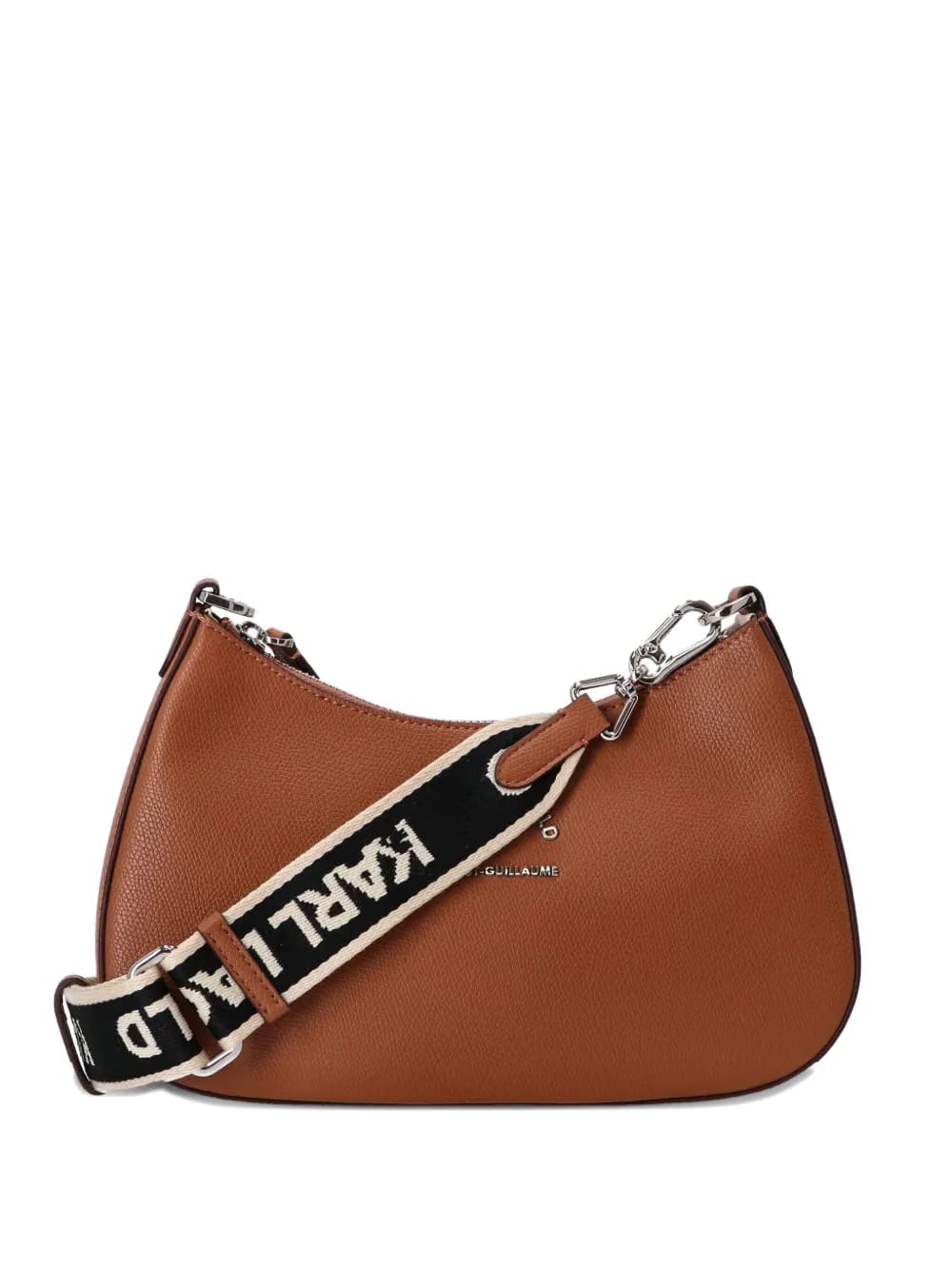 logo lettering leather shoulder bag