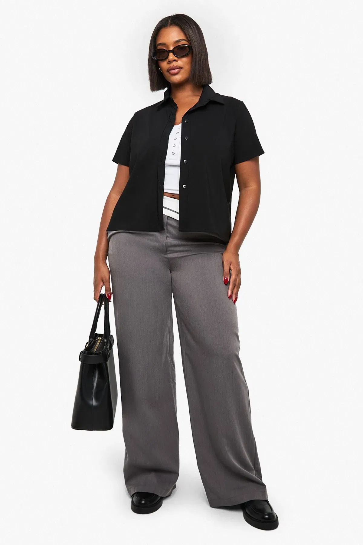 Plus Bengaline Collared Button down Top