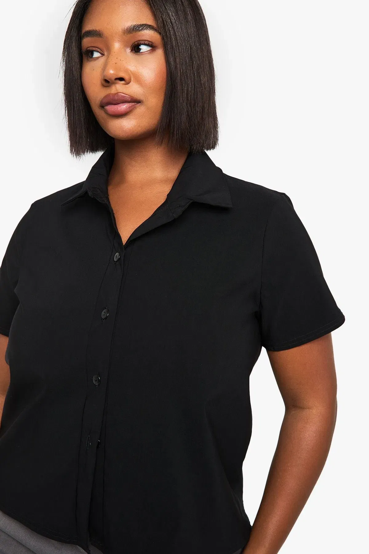Plus Bengaline Collared Button down Top