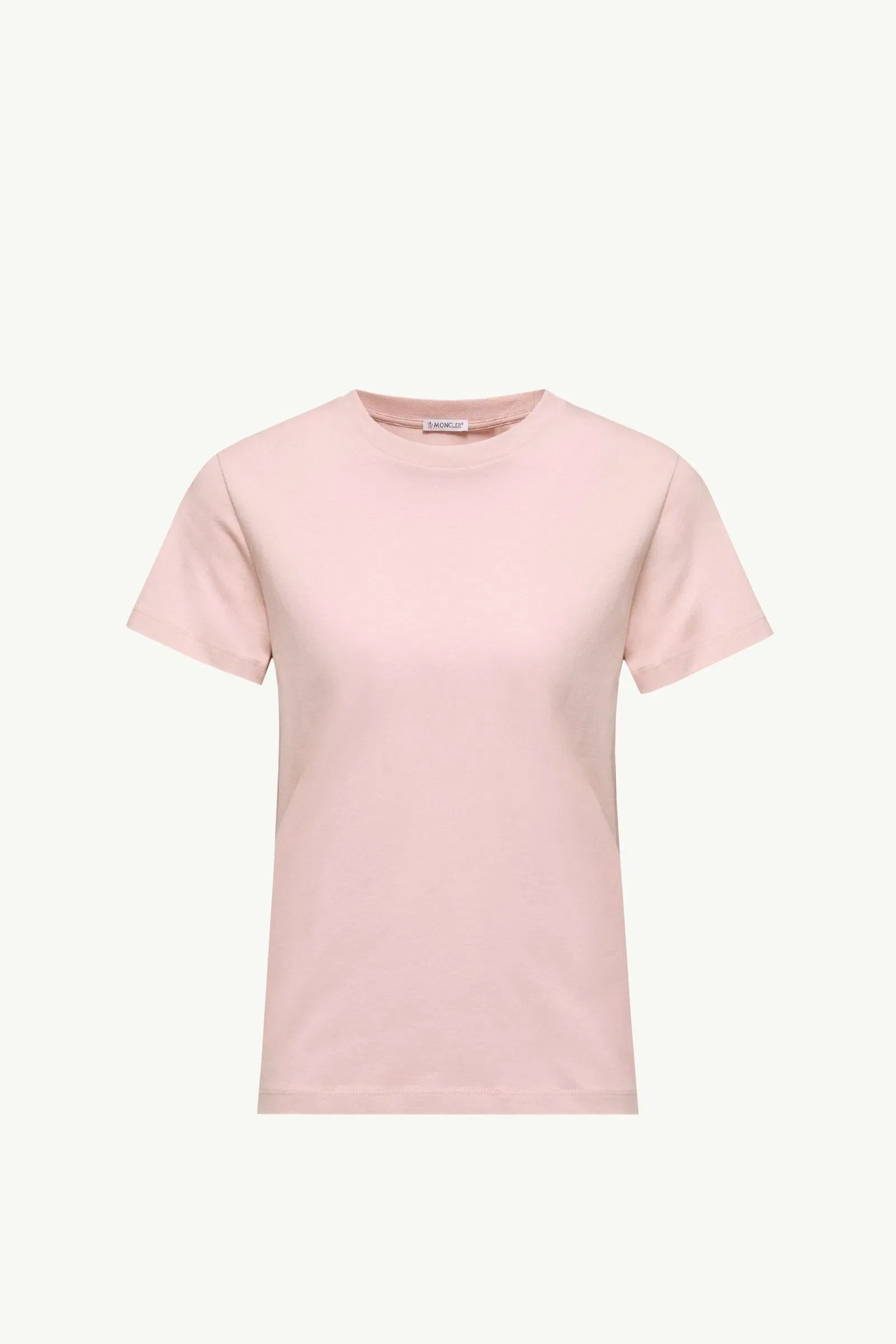 Moncler Embroidered Logo Cotton T-Shirt Pink Pink