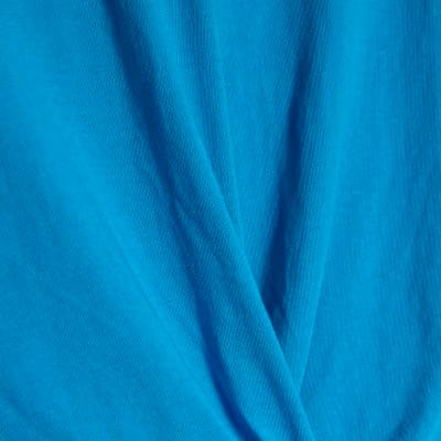 Blue Short Sleeve Twist Front T-shirt