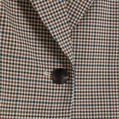 Brown Check Hybrid Cropped Blazer