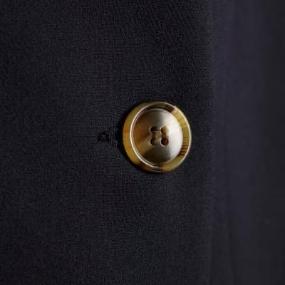 Navy Collarless Blazer