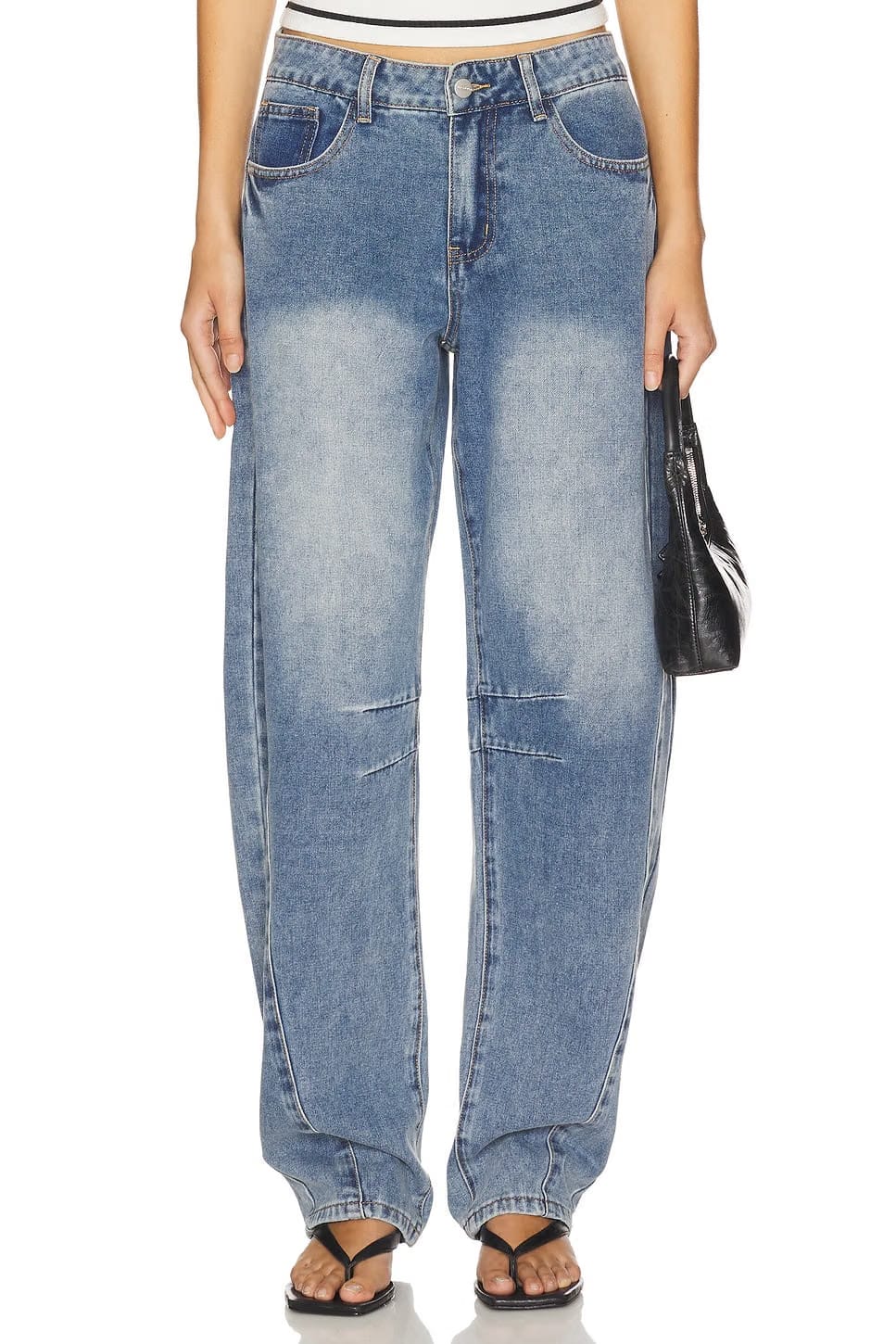 superdown x Emma Rose Patsy Jean in Mid Blue Wash