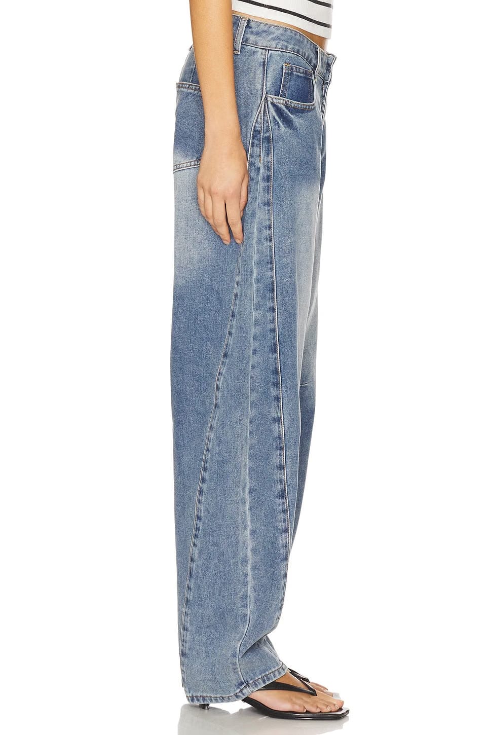 superdown x Emma Rose Patsy Jean in Mid Blue Wash