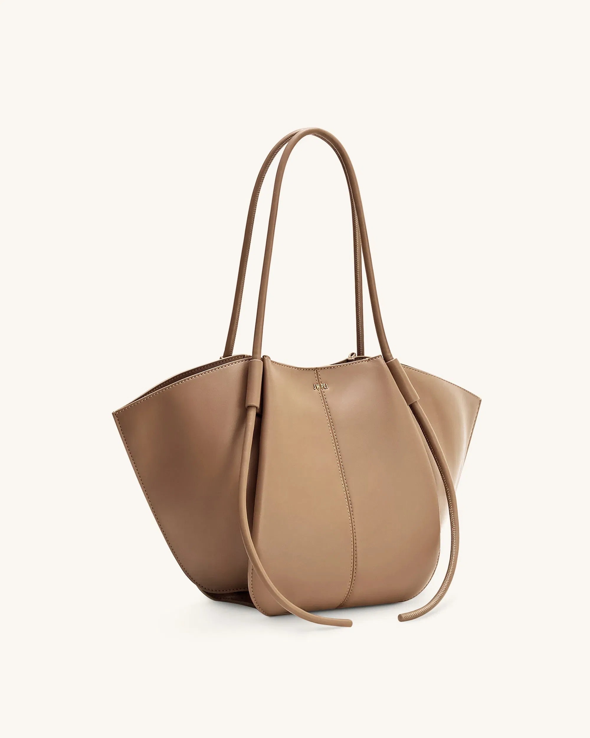 Nala Wide Tote Bag - Brown Canvas