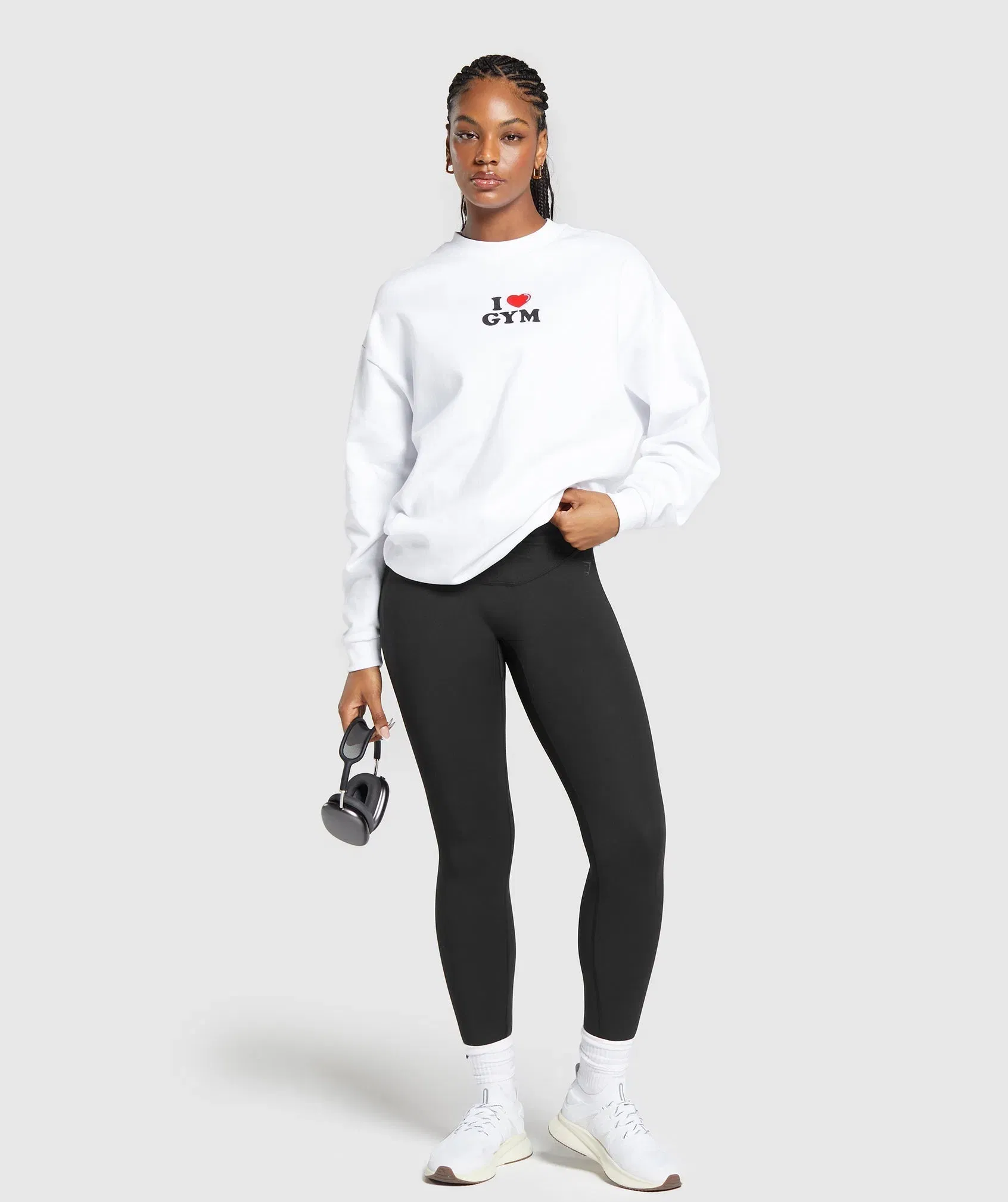 Gymshark I Heart Gym Oversized Sweatshirt - White