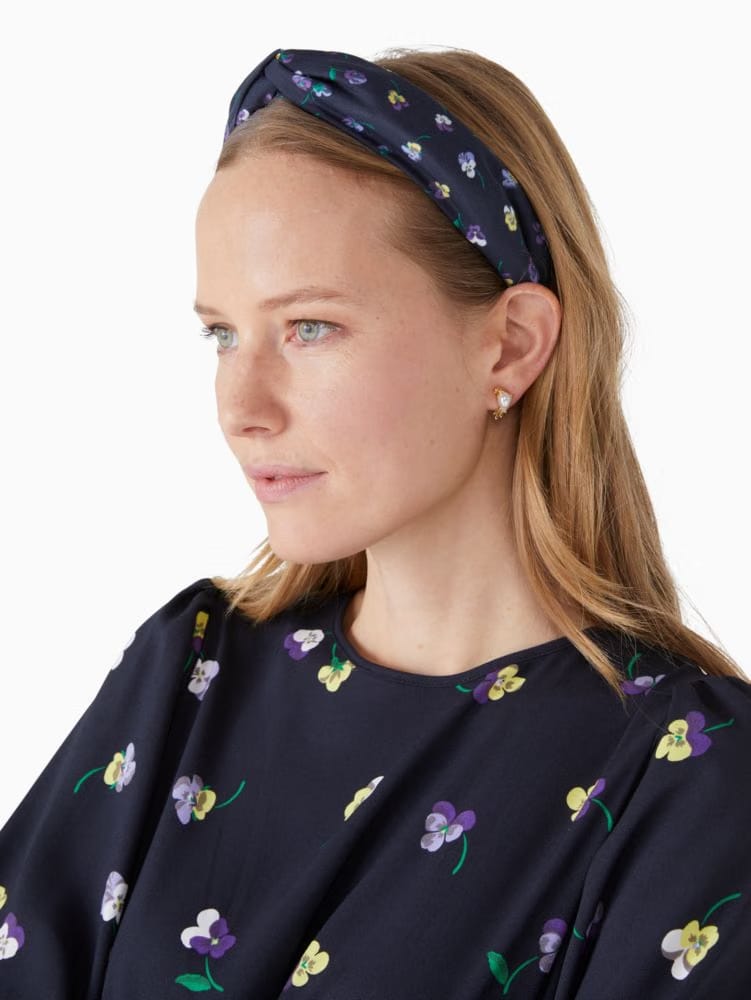 Pansy Toss Twisted Floral Headband