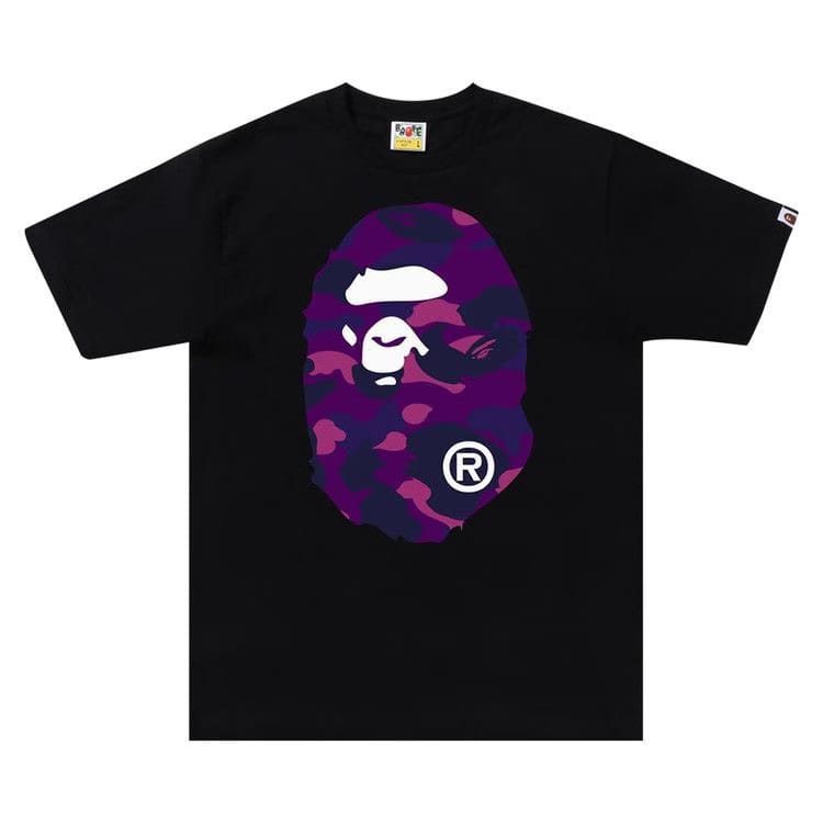 COLOR CAMO BIG APE HEAD TEE BLACKPURPLE