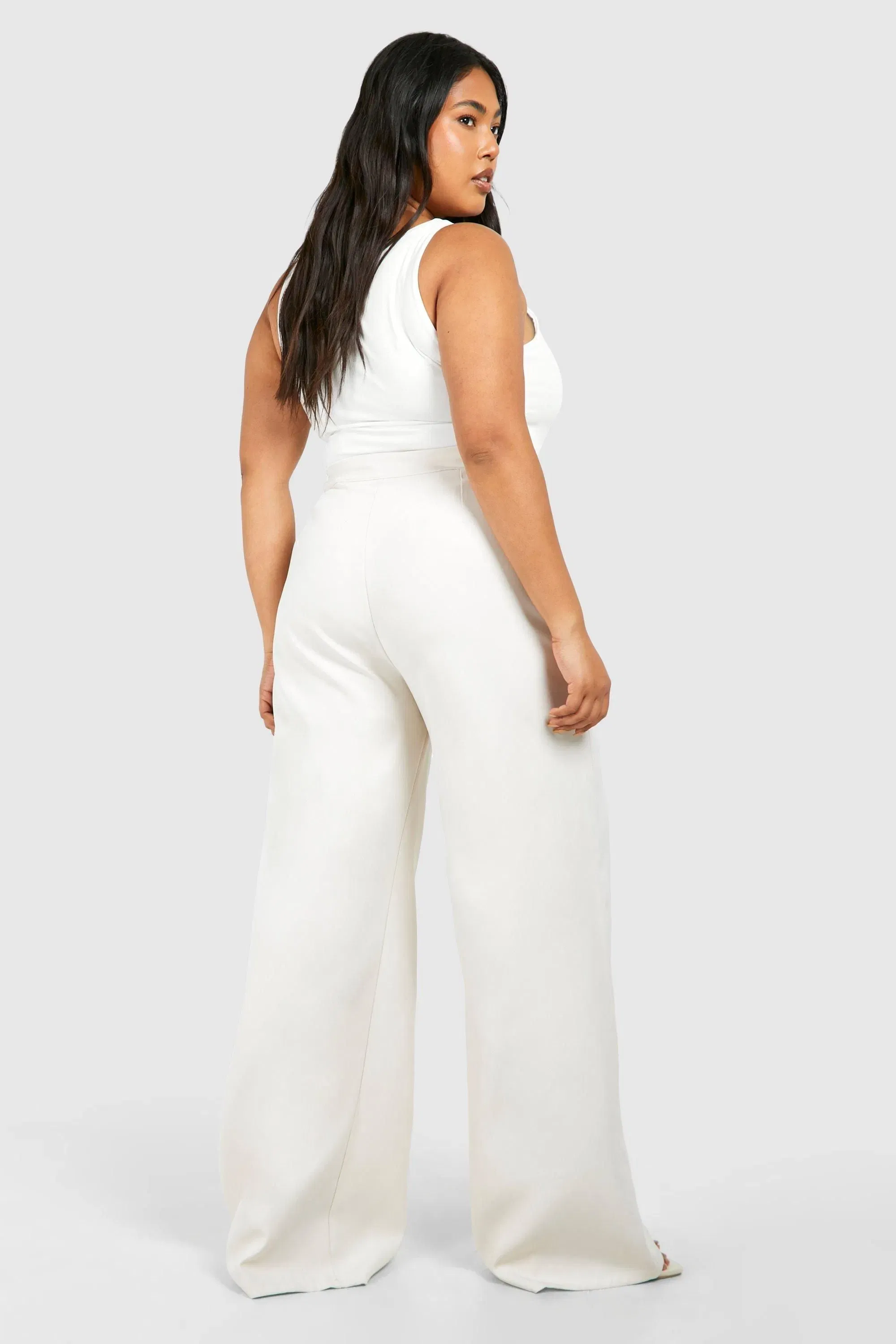 Plus Woven Tailored Wide Leg Trouser