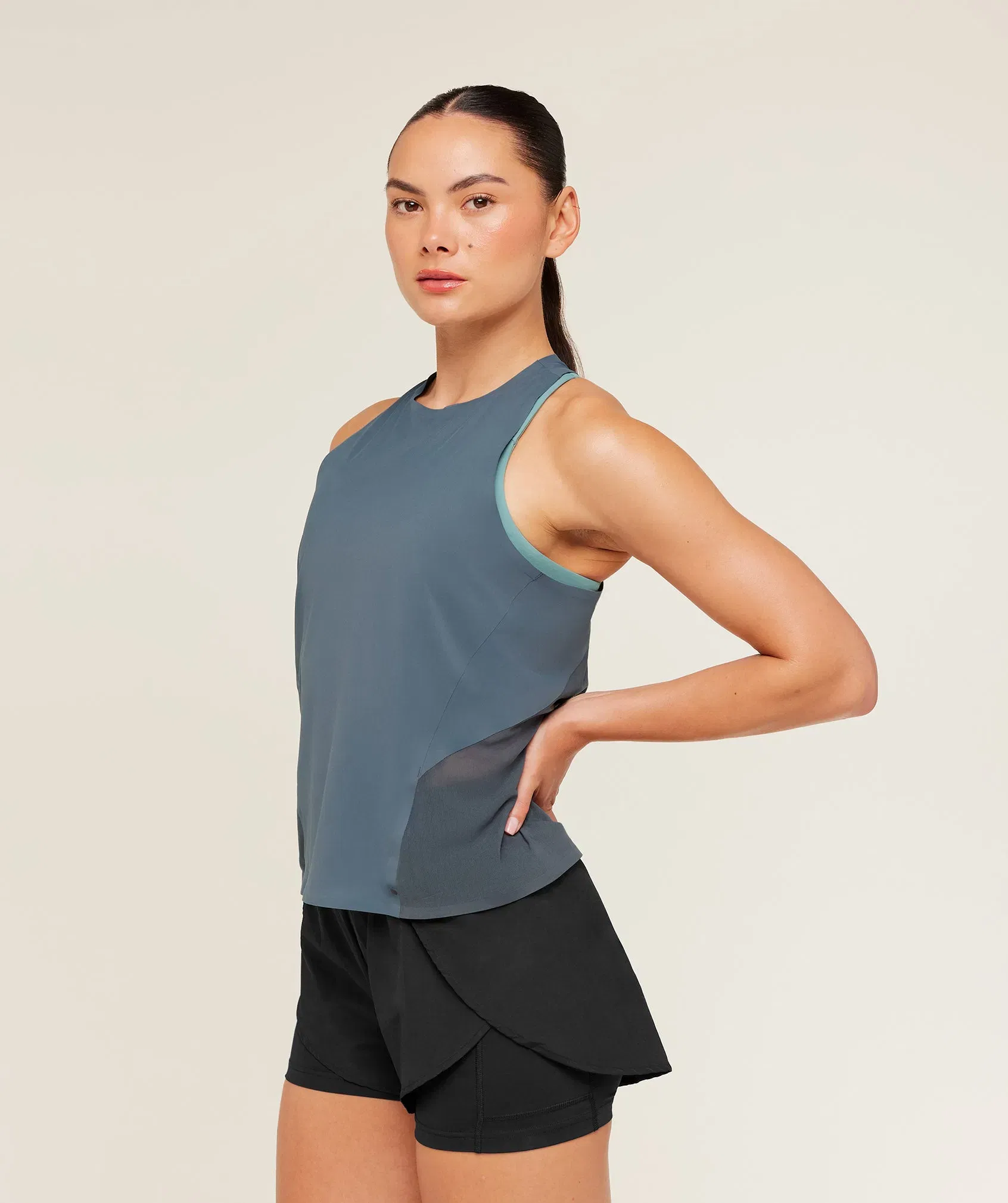Gymshark Running Elite Loose Fit Tank - Titanium Blue