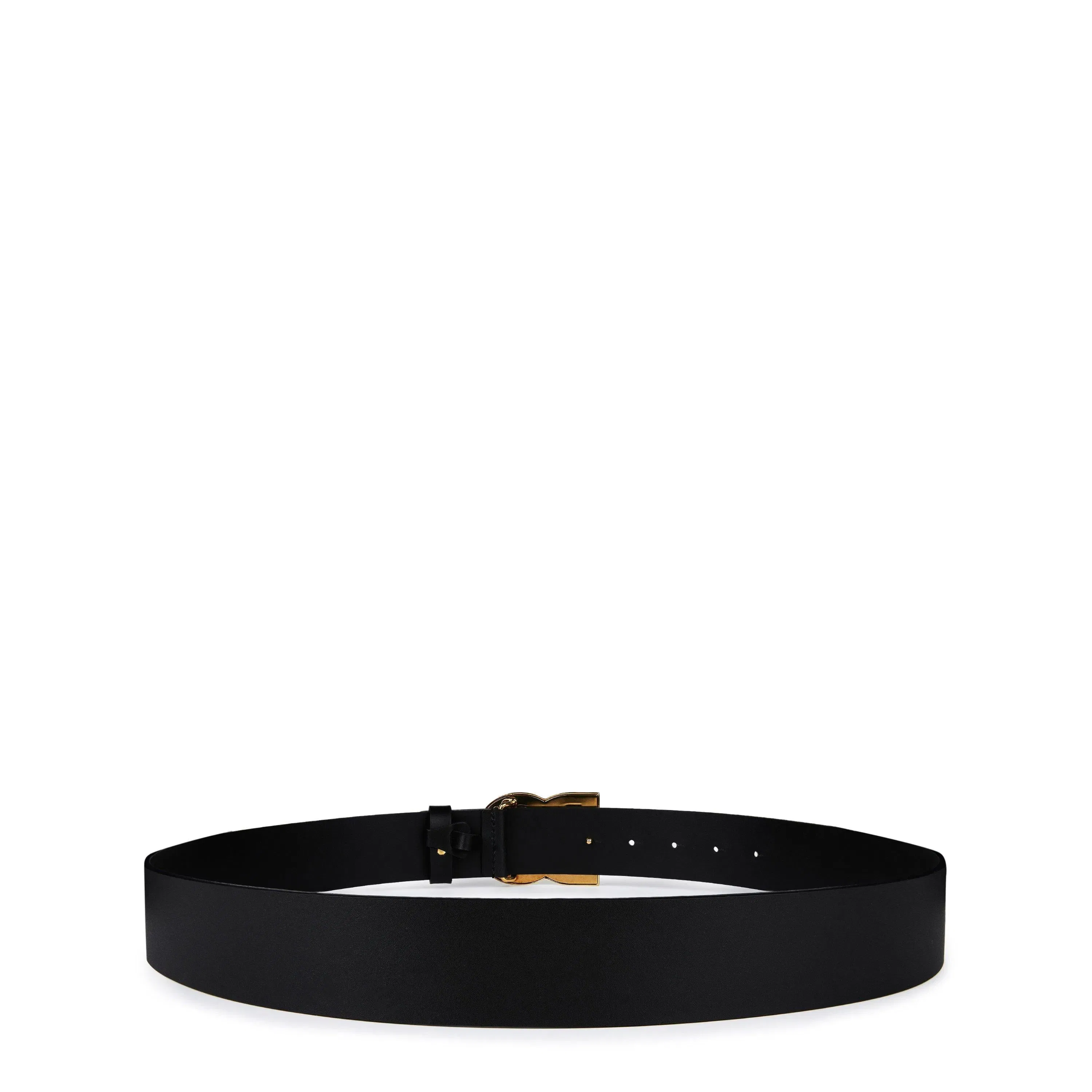 Interlock Logo Leather Buckle Belt, 40mm