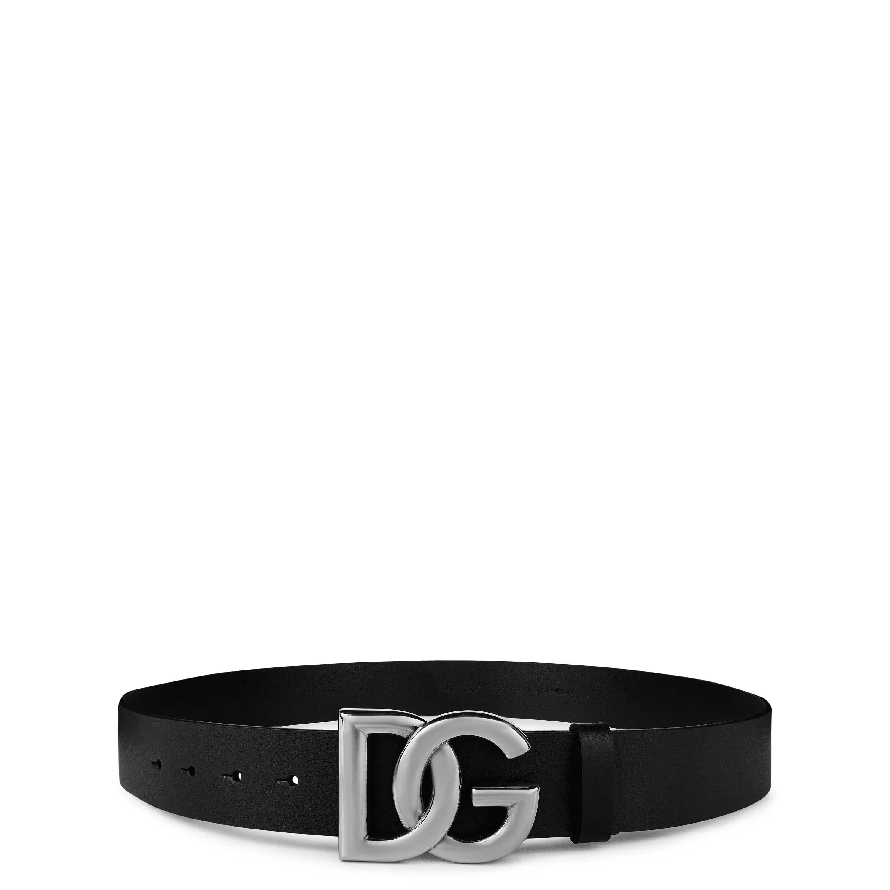 Interlock Logo Leather Buckle Belt, 40mm