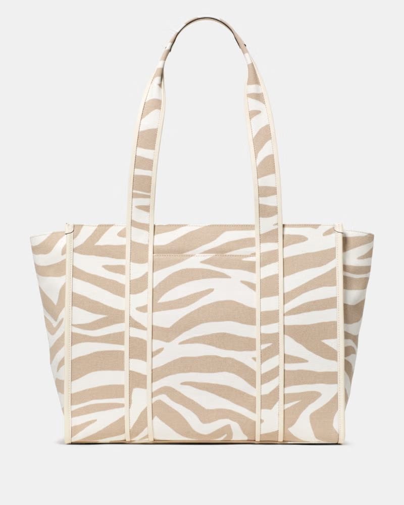 KateSpade Kip Zebra Cargo Large Tote Bag Light Fawn Multi