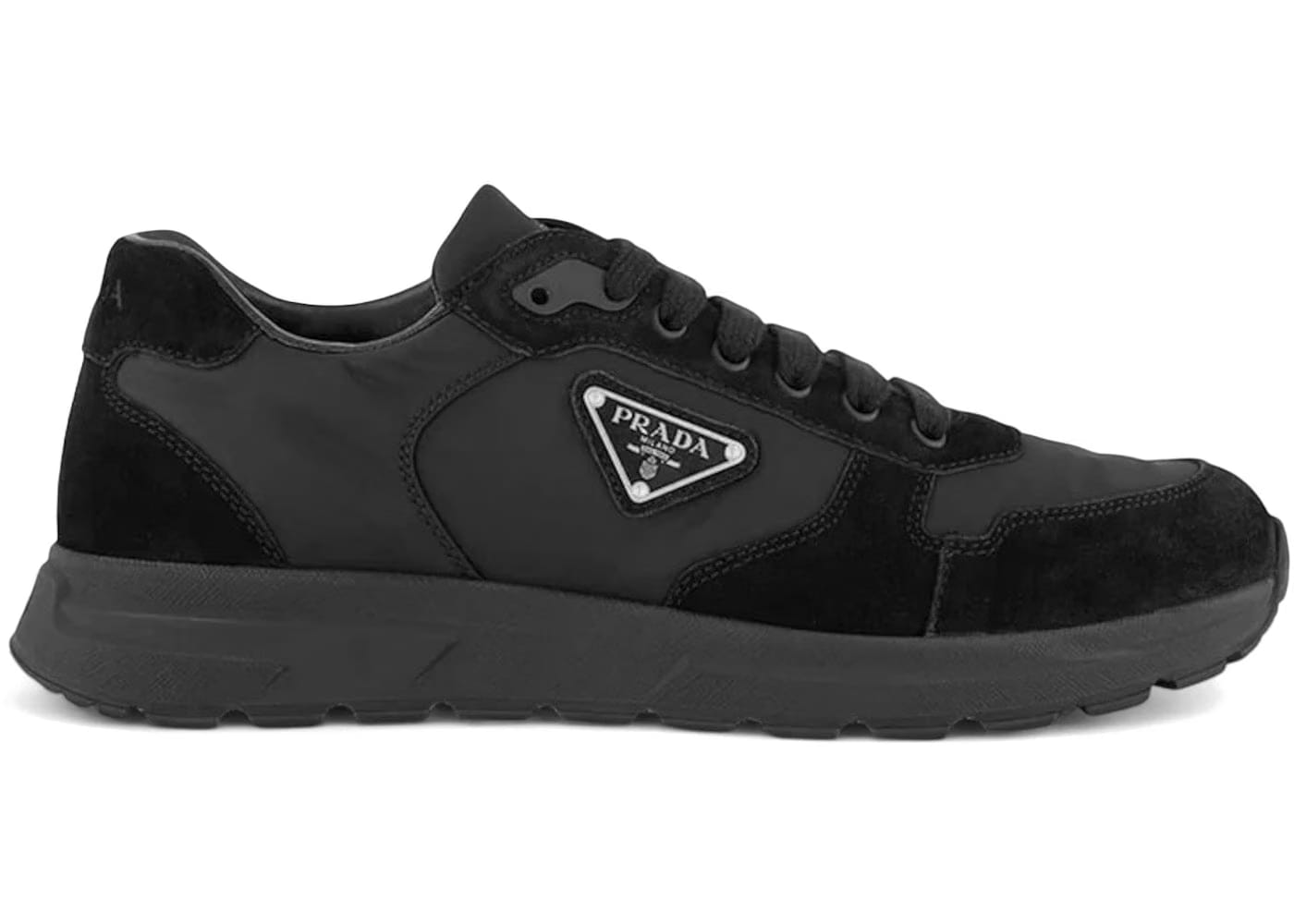 Prada Prax 2.0 Re-Nylon And Suede Sneakers Black