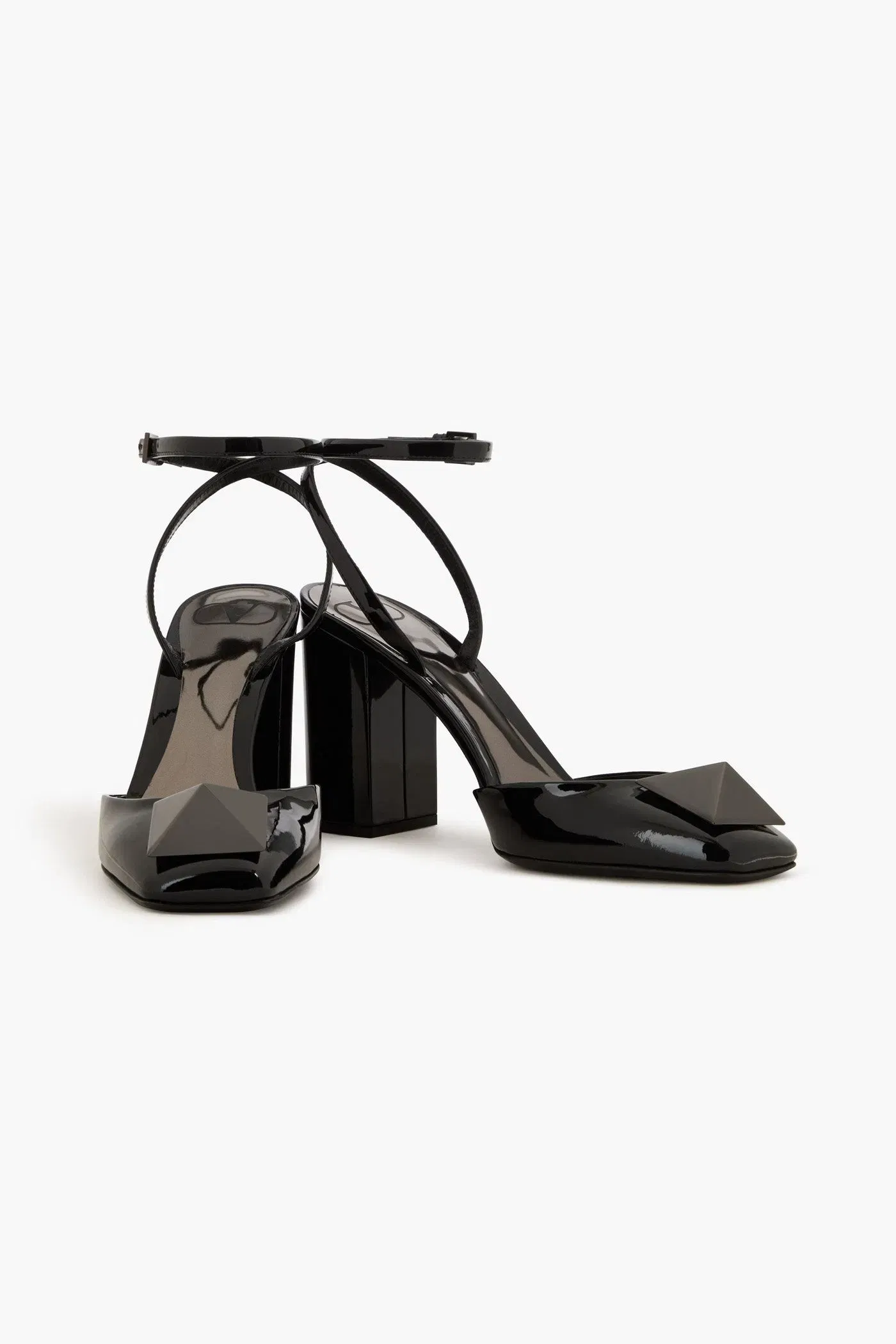 Valentino Garavani One Stud Patent-Leather Pumps Black Women's