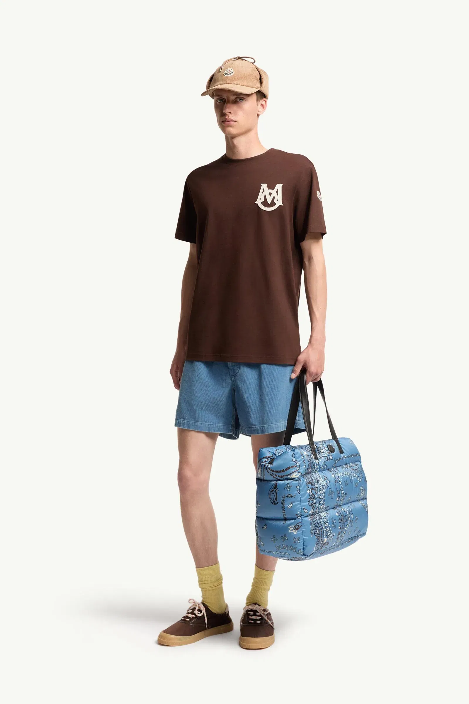 Moncler Monogram Cotton T-Shirt Burgundy Burgundy